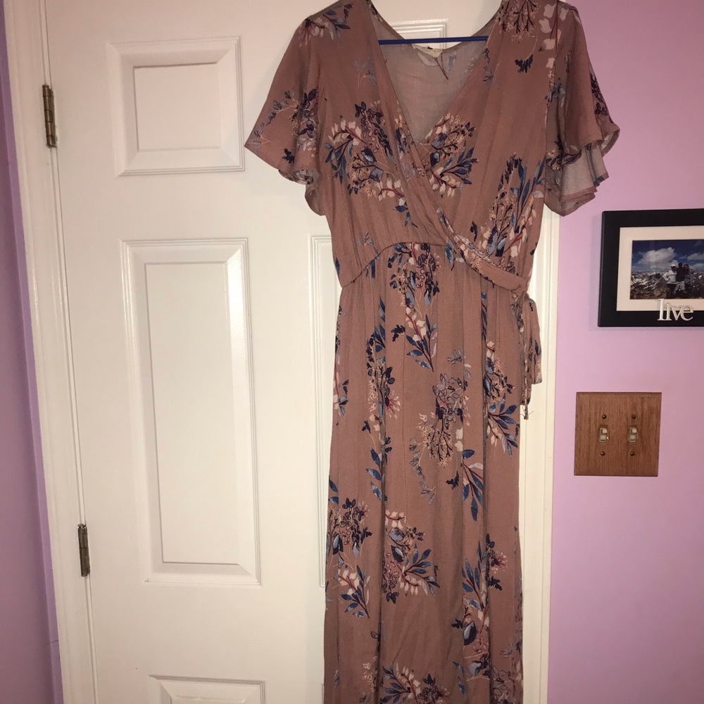 pink/mauve floral maxi dress